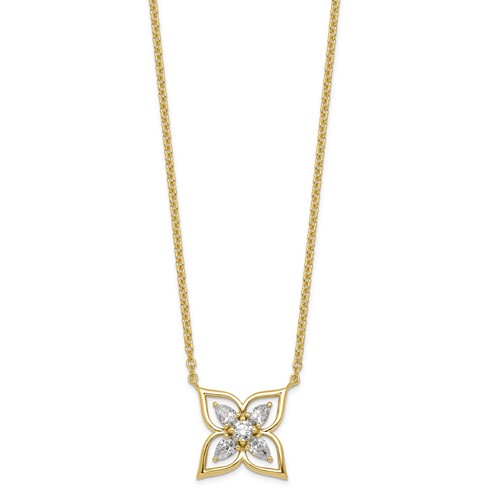 14K Yellow Gold Lab Grown Diamond VS+ F+ Fashion Necklace