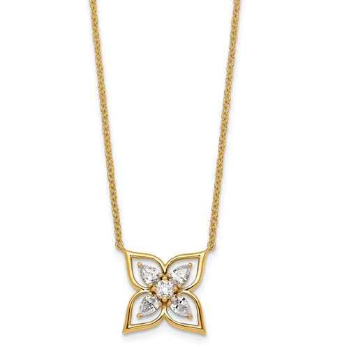 14K Yellow Gold Lab Grown Diamond VS+ F+ Fashion Necklace