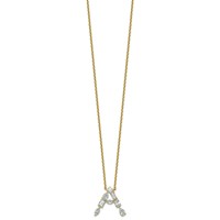 14K Yellow Gold Lab Grown Diamond VS+ F+ Complete Initial a Necklace view 2