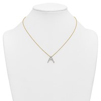 14K Yellow Gold Lab Grown Diamond VS+ F+ Complete Initial a Necklace view 3