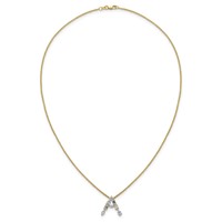 14K Yellow Gold Lab Grown Diamond VS+ F+ Complete Initial a Necklace view 4