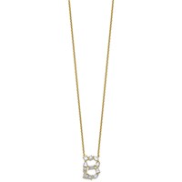 14K Yellow Gold Lab Grown Diamond VS+ F+ Complete Initial B Necklace view 2