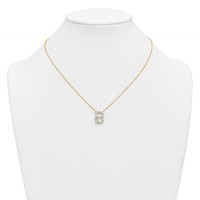 14K Yellow Gold Lab Grown Diamond VS+ F+ Complete Initial B Necklace view 3
