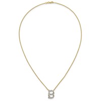 14K Yellow Gold Lab Grown Diamond VS+ F+ Complete Initial B Necklace view 4