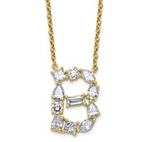 14K Yellow Gold Lab Grown Diamond VS+ F+ Complete Initial B Necklace view 1