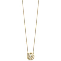 14K Yellow Gold Lab Grown Diamond VS+ F+ Necklace view 2