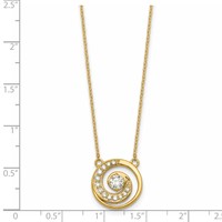 14K Yellow Gold Lab Grown Diamond VS+ F+ Necklace view 5