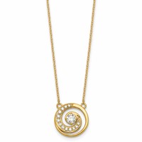 14K Yellow Gold Lab Grown Diamond VS+ F+ Necklace view 1