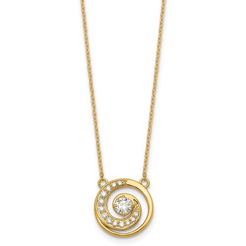 14K Yellow Gold Lab Grown Diamond VS+ F+ Necklace