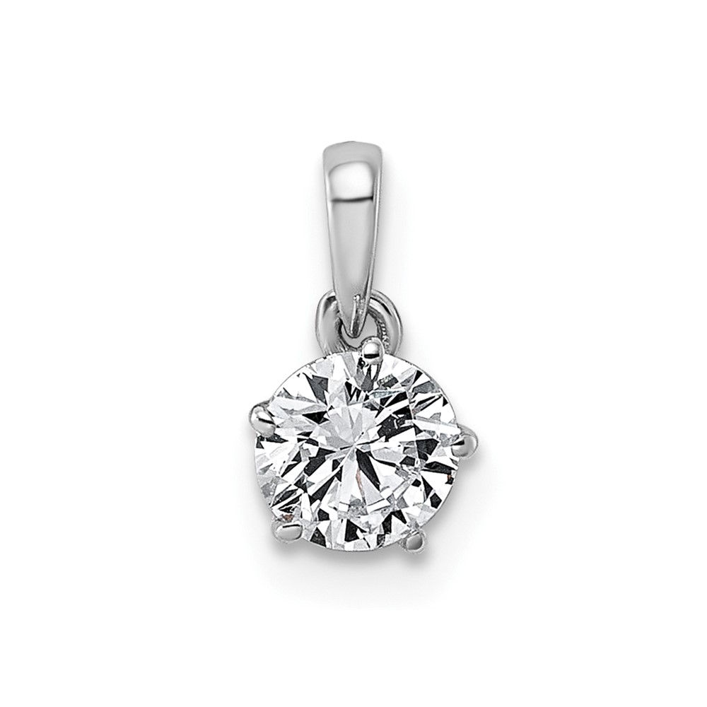 14K White Gold 0.50ct Cert Lab Grown VS+ F+ Round 8X Diamond Pendant
