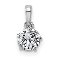 14K White Gold 0.50ct Cert Lab Grown VS+ F+ Round 8X Diamond Pendant view 1