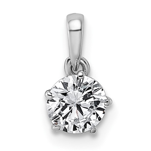14K White Gold 0.50ct Cert Lab Grown VS+ F+ Round 8X Diamond Pendant