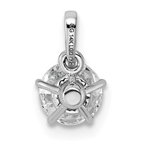 14K White Gold 0.75ct Cert Lab Grown VS+ F+ Round 8X Diamond Pendant view 3