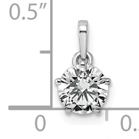 14K White Gold 0.75ct Cert Lab Grown VS+ F+ Round 8X Diamond Pendant view 4