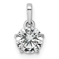 14K White Gold 0.75ct Cert Lab Grown VS+ F+ Round 8X Diamond Pendant view 1