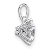 14K White Gold 1ct Cert Lab Grown VS+ F+ Round 8X Diamond Pendant view 2