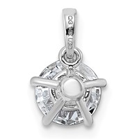 14K White Gold 1ct Cert Lab Grown VS+ F+ Round 8X Diamond Pendant view 3
