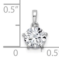 14K White Gold 1ct Cert Lab Grown VS+ F+ Round 8X Diamond Pendant view 4