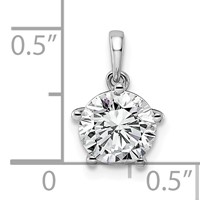 14K White Gold 1.50ct Cert Lab Grown VS+ F+ Round 8X Diamond Pendant view 4