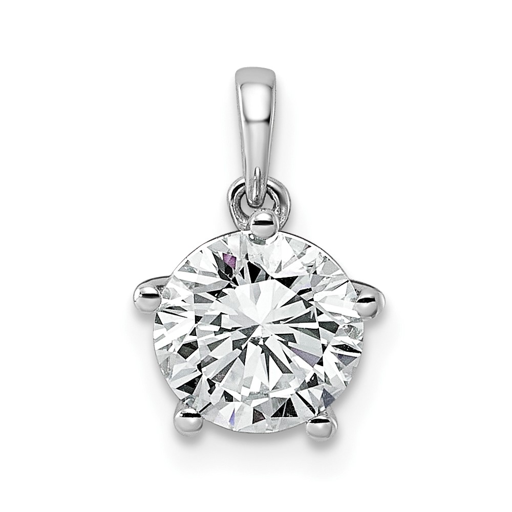 14K White Gold 1.50ct Cert Lab Grown VS+ F+ Round 8X Diamond Pendant