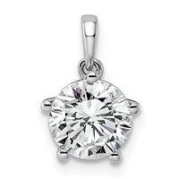 14K White Gold 1.50ct Cert Lab Grown VS+ F+ Round 8X Diamond Pendant view 1