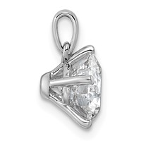 14K White Gold 2ct Cert Lab Grown VS+ F+ Round 8X Diamond Pendant view 2