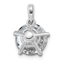 14K White Gold 2ct Cert Lab Grown VS+ F+ Round 8X Diamond Pendant view 3