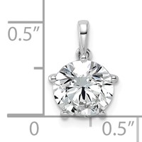 14K White Gold 2ct Cert Lab Grown VS+ F+ Round 8X Diamond Pendant view 4