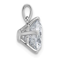 14K White Gold 3ct Cert Lab Grown VS+ F+ Round 8X Diamond Pendant view 2