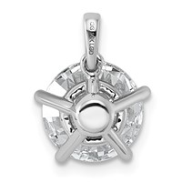 14K White Gold 3ct Cert Lab Grown VS+ F+ Round 8X Diamond Pendant view 3
