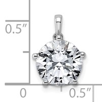 14K White Gold 3ct Cert Lab Grown VS+ F+ Round 8X Diamond Pendant view 4