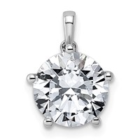 14K White Gold 3ct Cert Lab Grown VS+ F+ Round 8X Diamond Pendant view 1