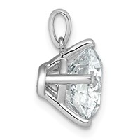 14K White Gold 4ct Cert Lab Grown VS+ F+ Round 8X Diamond Pendant view 2