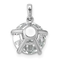 14K White Gold 4ct Cert Lab Grown VS+ F+ Round 8X Diamond Pendant view 3