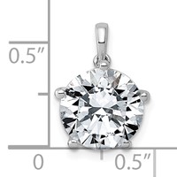 14K White Gold 4ct Cert Lab Grown VS+ F+ Round 8X Diamond Pendant view 4