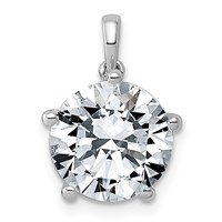 14K White Gold 4ct Cert Lab Grown VS+ F+ Round 8X Diamond Pendant view 1