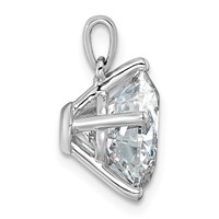 14K White Gold 5ct Cert Lab Grown VS+ F+ Round 8X Diamond Pendant view 2