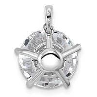 14K White Gold 5ct Cert Lab Grown VS+ F+ Round 8X Diamond Pendant view 3