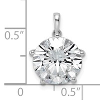 14K White Gold 5ct Cert Lab Grown VS+ F+ Round 8X Diamond Pendant view 4