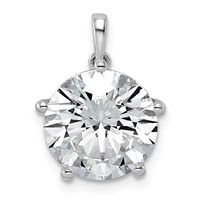 14K White Gold 5ct Cert Lab Grown VS+ F+ Round 8X Diamond Pendant view 1