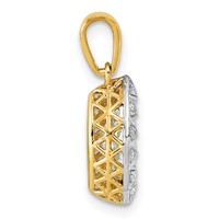 10K Pendant with Rhodium Lab Grown VS+ F+ Marquise Center Diamond view 2