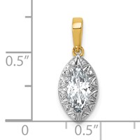 10K Pendant with Rhodium Lab Grown VS+ F+ Marquise Center Diamond view 4