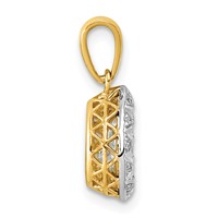 10K Pendant with Rhodium Cert Lab Grown VS+ F+ Pear Center Diamond view 2