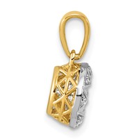 10K Pendant with Rhodium Cert Lab Grown VS+ F+ Round Center Diamond view 2