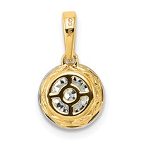 10K Pendant with Rhodium Cert Lab Grown VS+ F+ Round Center Diamond view 3
