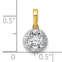 10K Pendant with Rhodium Cert Lab Grown VS+ F+ Round Center Diamond view 4
