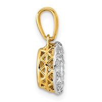 10K Pendant with Rhodium Cert Lab Grown VS+ F+ Oval Center Diamond view 2