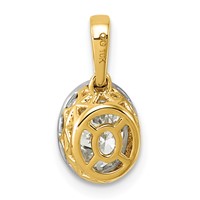 10K Pendant with Rhodium Cert Lab Grown VS+ F+ Oval Center Diamond view 3