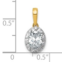 10K Pendant with Rhodium Cert Lab Grown VS+ F+ Oval Center Diamond view 4