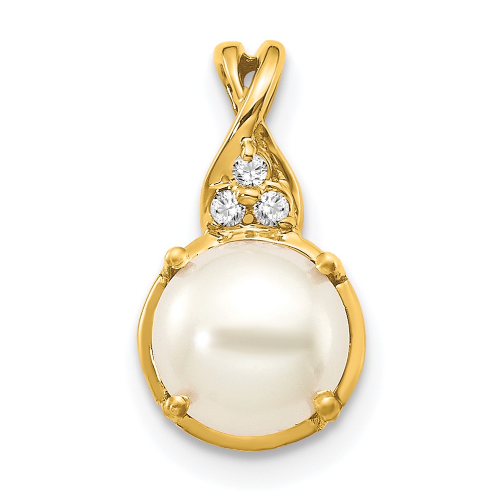 10k FWC Pearl and Diamond Pendant (PM3625-PL-003-1YA)